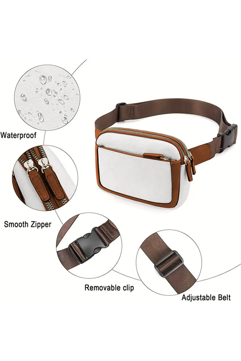 Black Adjustable Strap Mini PU Leather Crossbody Bag - Cowaa