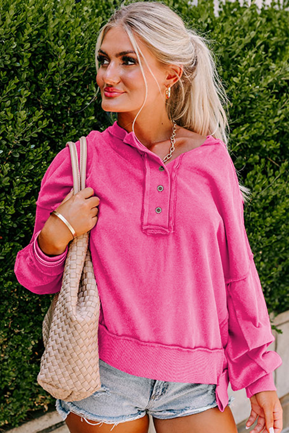Slouchy Drop Shoulder Sweatshirt - Cowaa