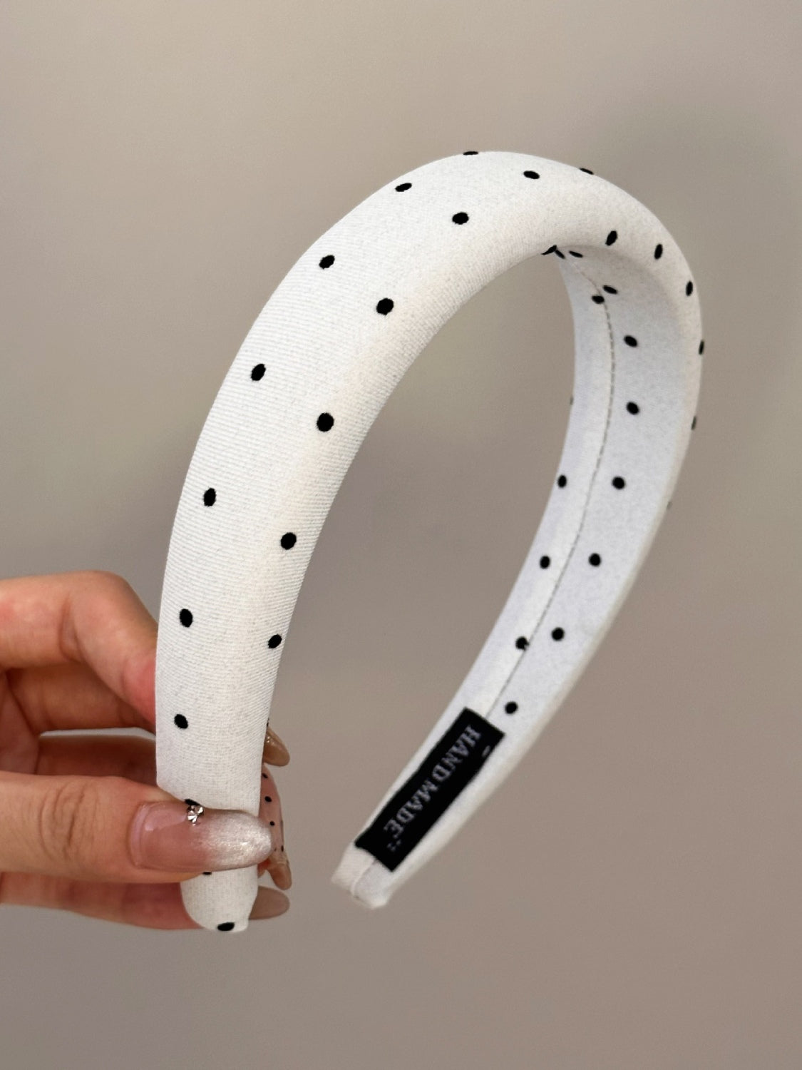Polka Dot Polyester Wide Headband - Cowaa