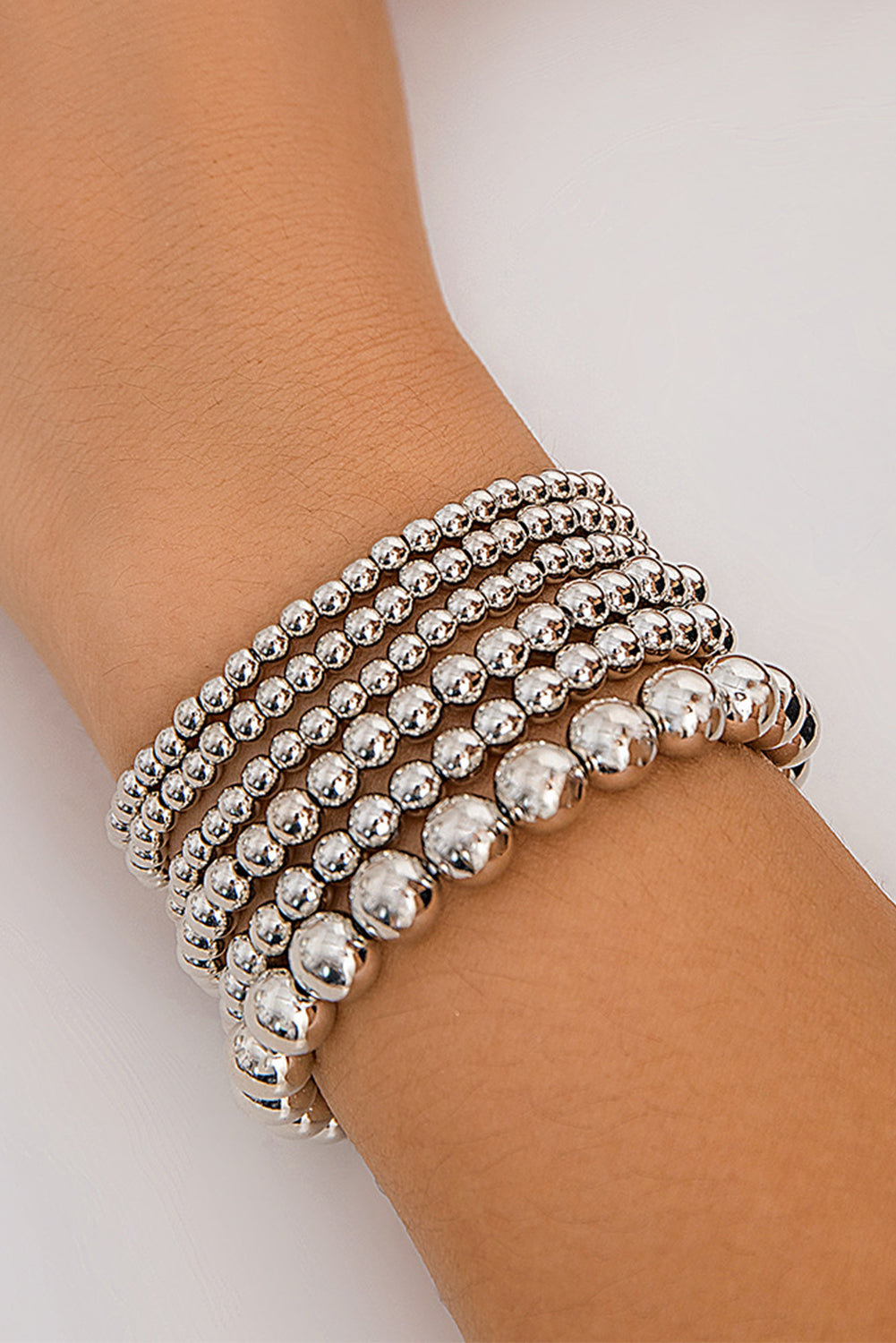 White Multi Layered Pearl Beaded Bracelet - Cowaa