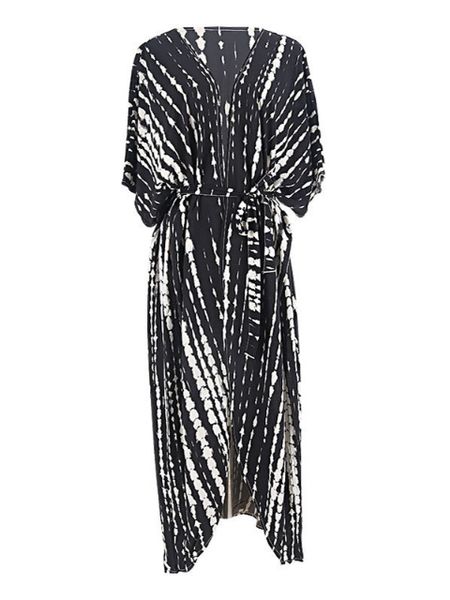 Tie-dye Print Beach Cover Up - Cowaa
