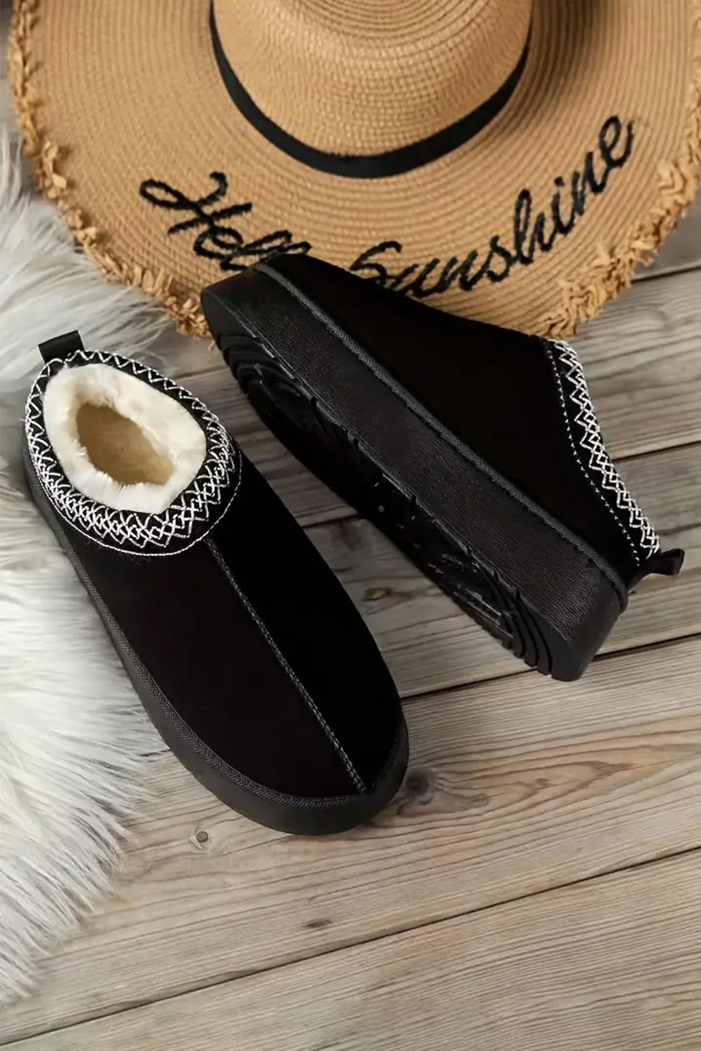 Round Toe Suede Platform Snow Boots