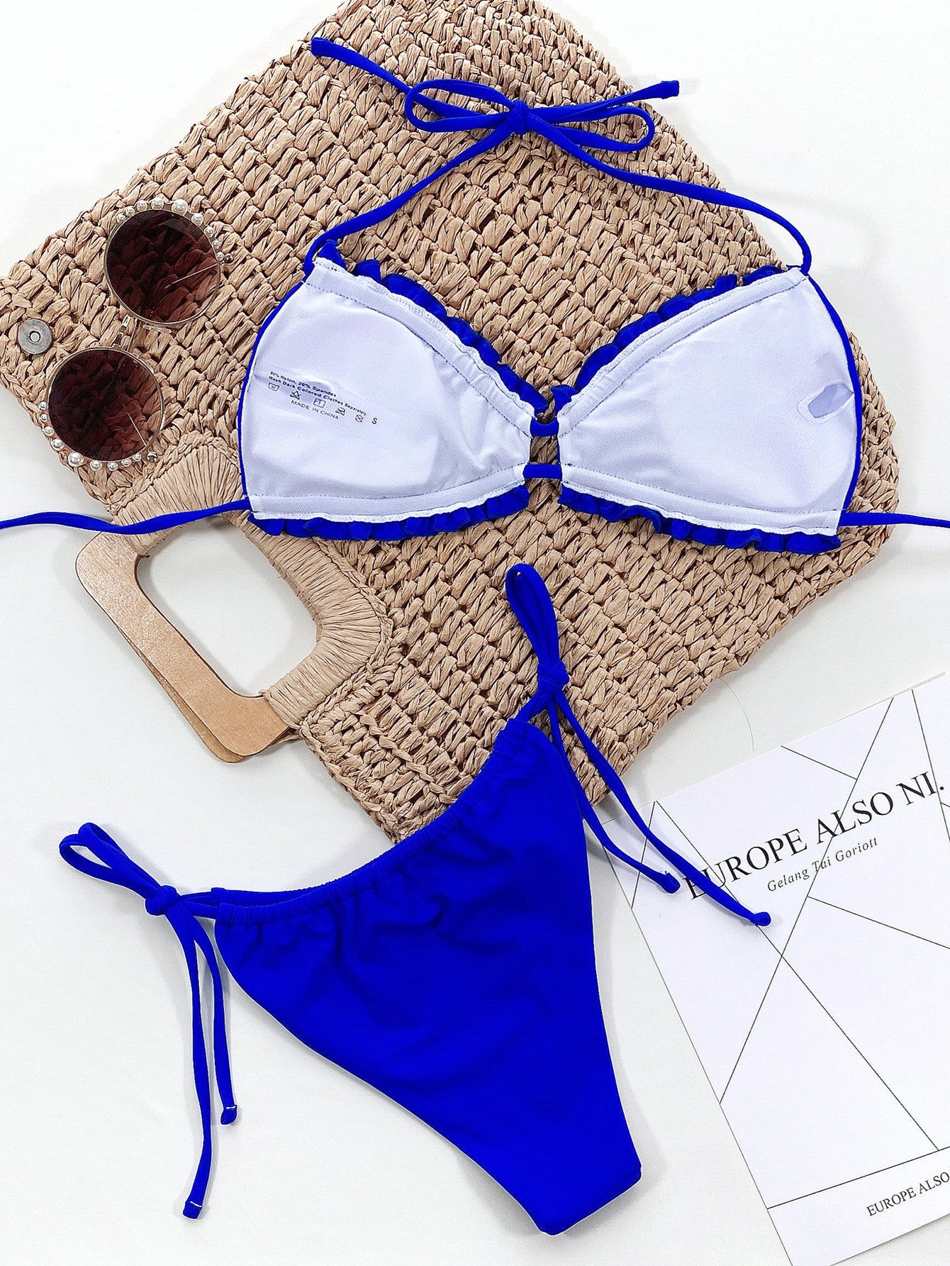 Frill Trill Halter Neck Bikini Set - Cowaa