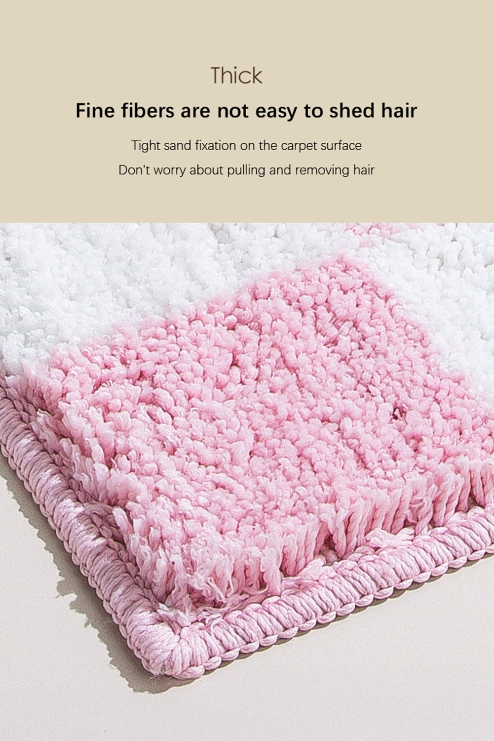 Pink Soft Checkered Plush Bathroom Mat