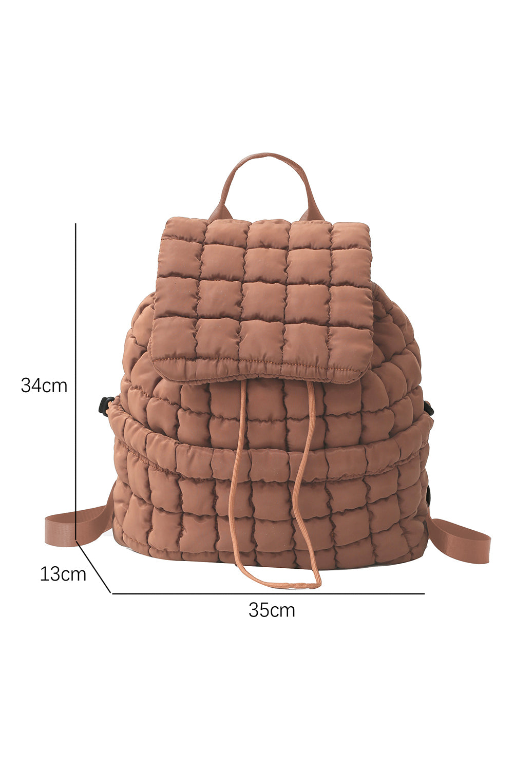 Solid Flapped Quilted Puffer Backpack