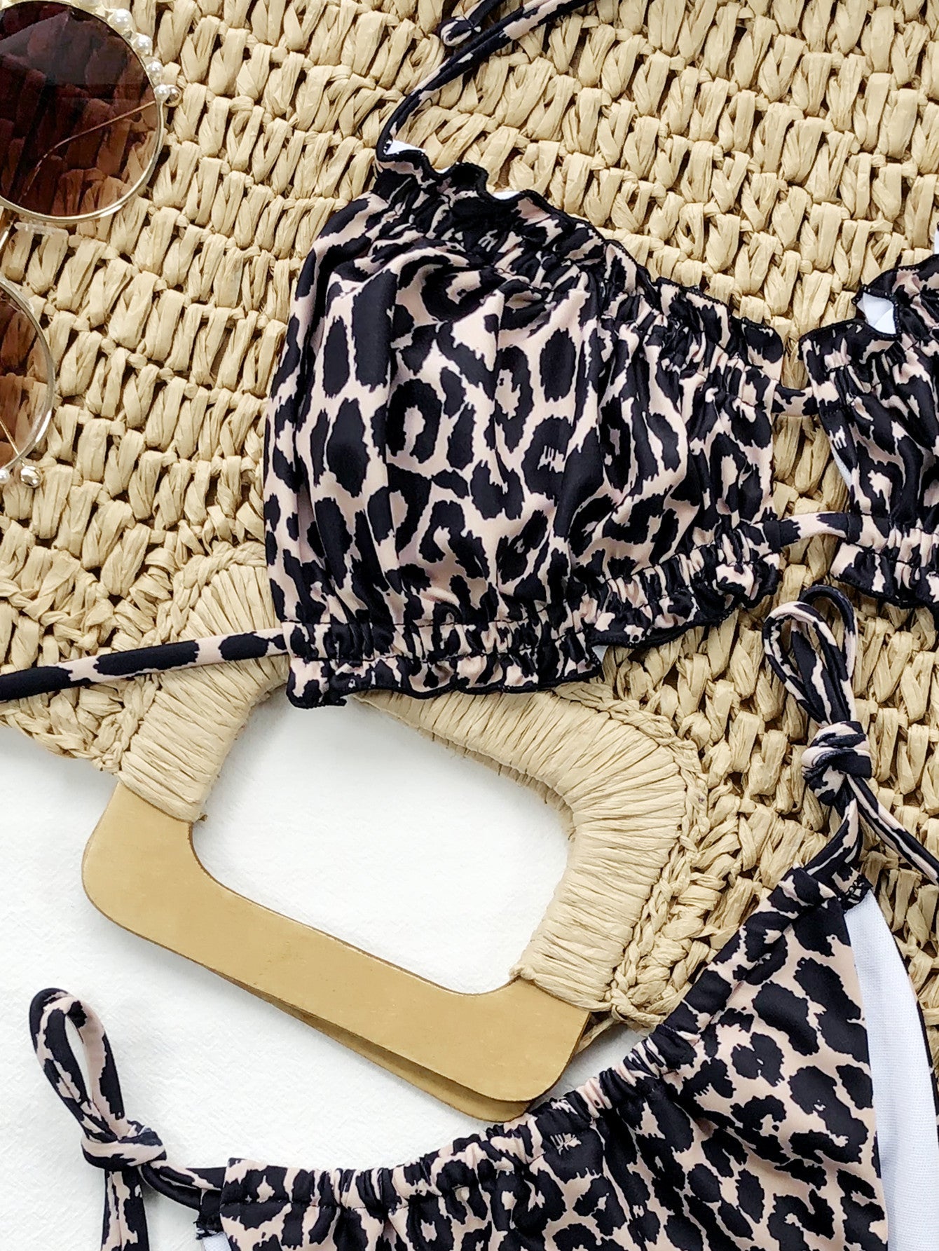 Frill Trill Halter Neck Bikini Set - Cowaa