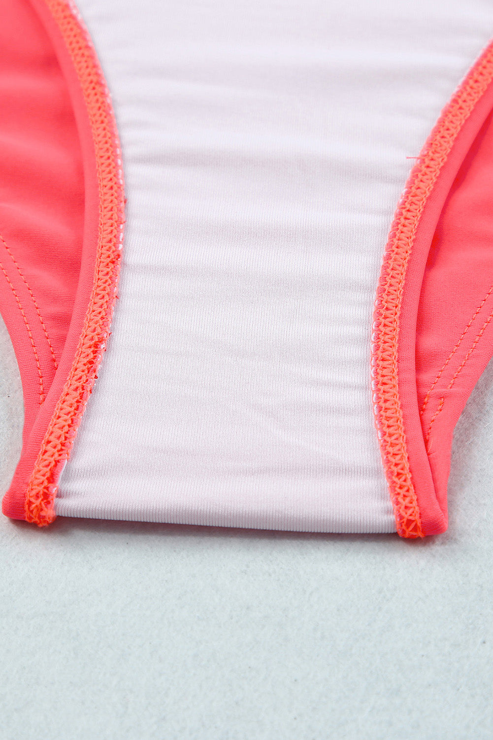 Pink Scalloped Criss Cross High Waist Bikini - Cowaa