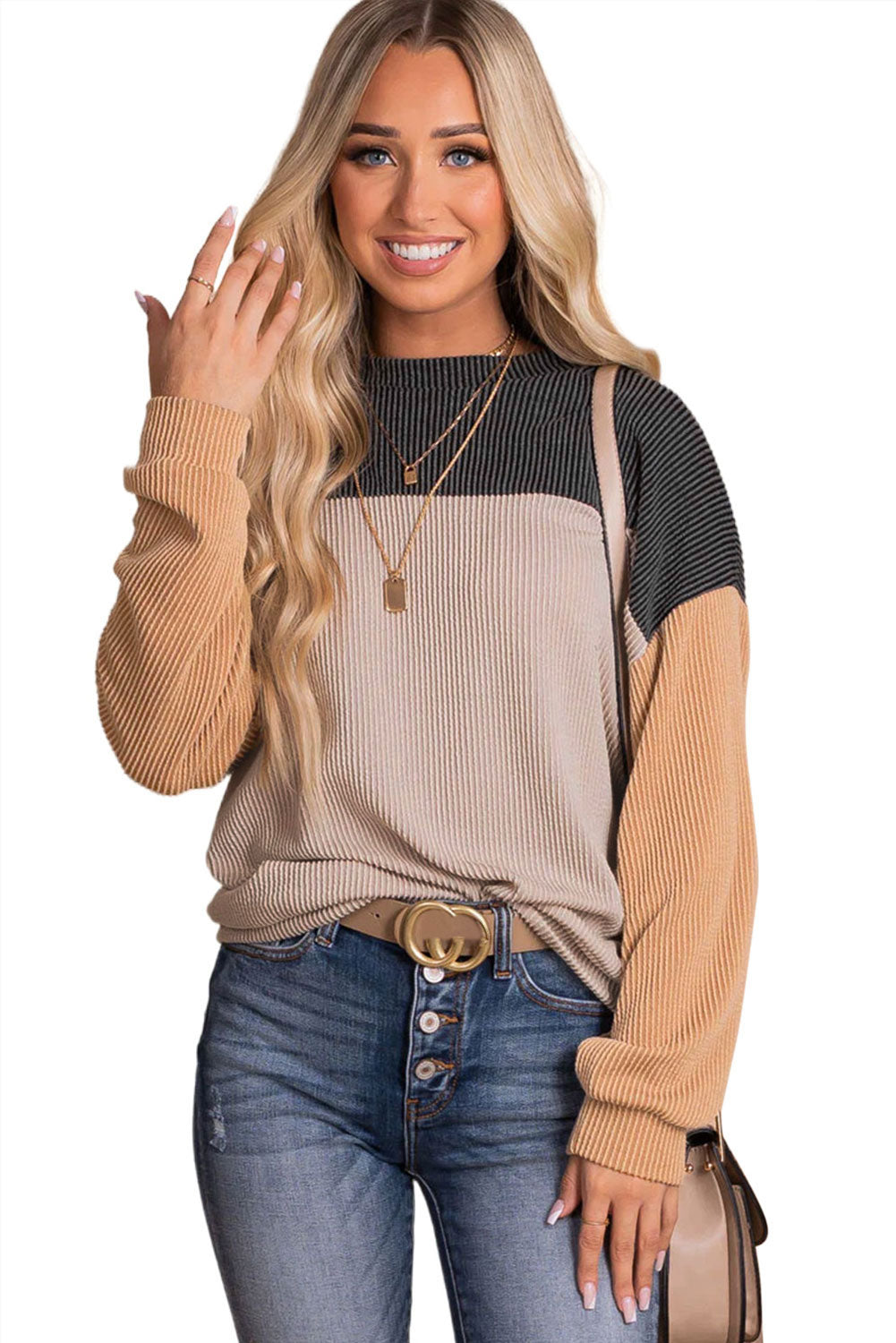 Corduroy Long Sleeve Top - Cowaa