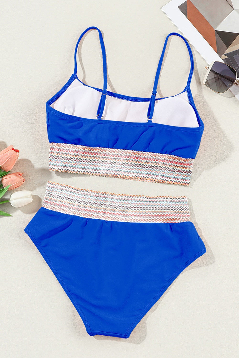 Scoop Neck Spaghetti Strap Bikini Set - Cowaa
