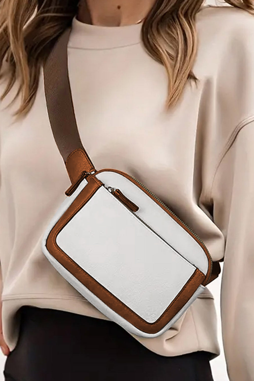 Black Adjustable Strap Mini PU Leather Crossbody Bag - Cowaa