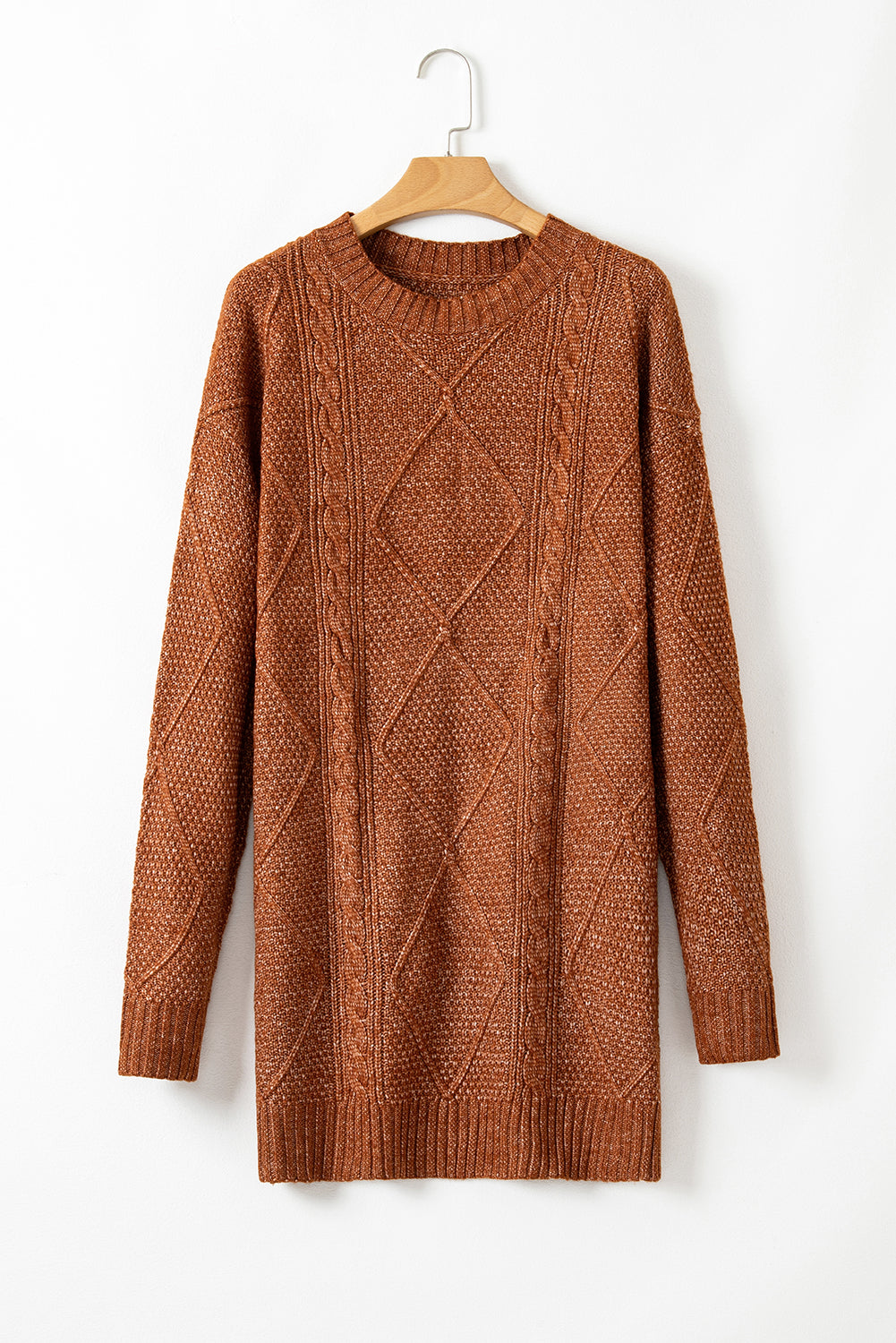 Knit Loose Fit Sweater Dress - Cowaa