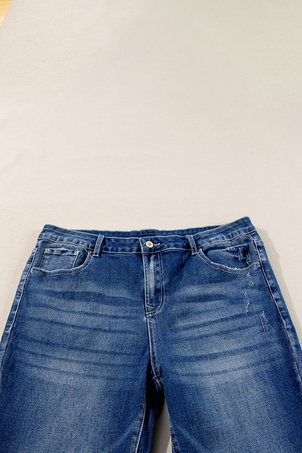 Dirty blue Plus Size High Waist Side Slits Flare Jeans - Cowaa