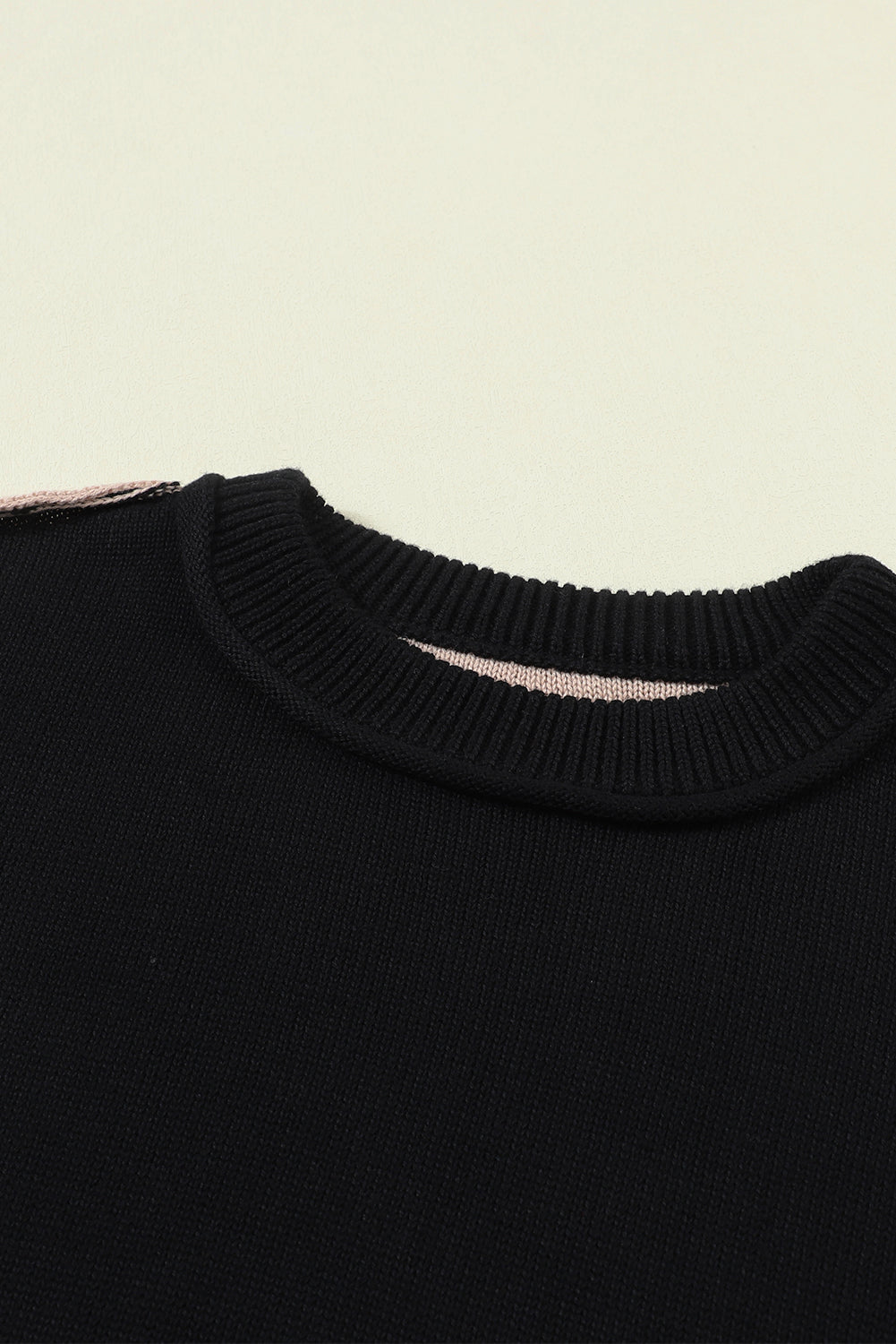 Bishop Sleeve Exposed Seam Ribbed Trim Sweater - Cowaa