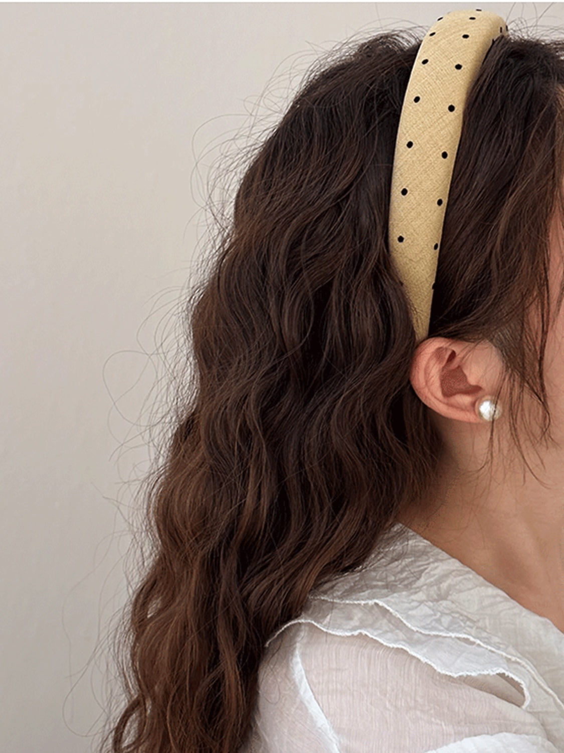 Polka Dot Polyester Wide Headband - Cowaa
