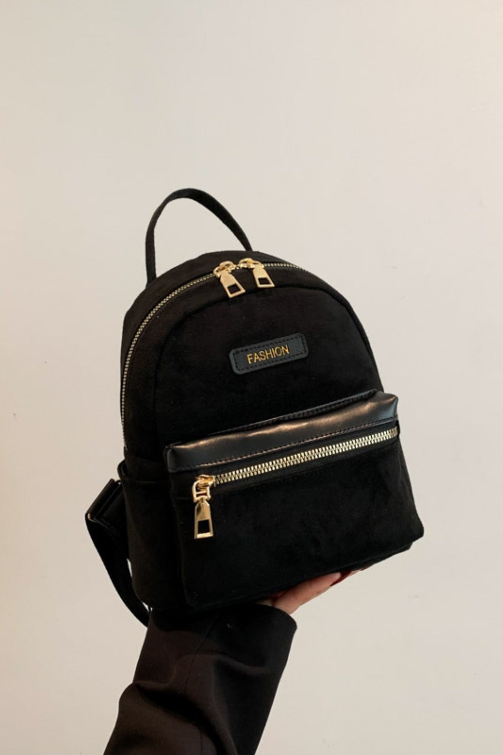 Suede Adjustable Strap Backpack Bag - Cowaa