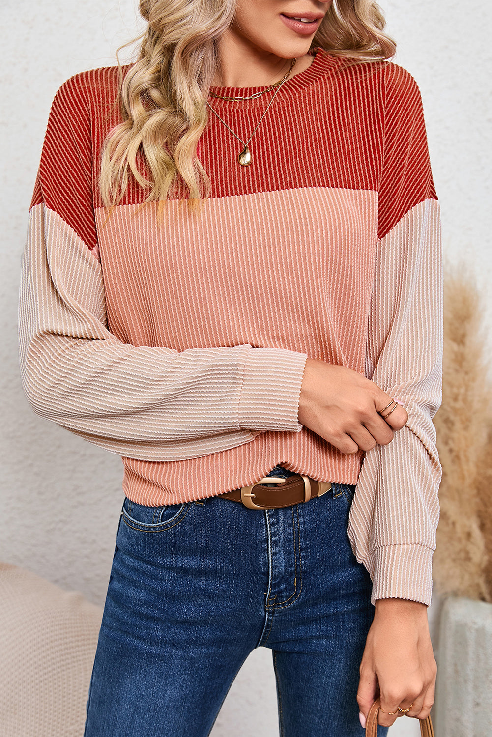 Corduroy Long Sleeve Top - Cowaa