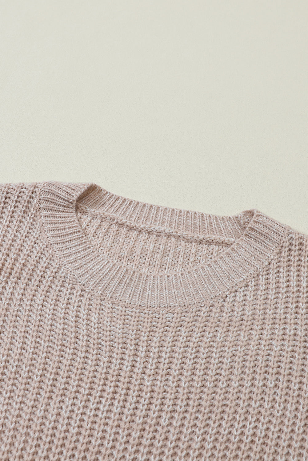Parchment Chunky Knit Sleeve Drop Shoulder Sweater - Cowaa