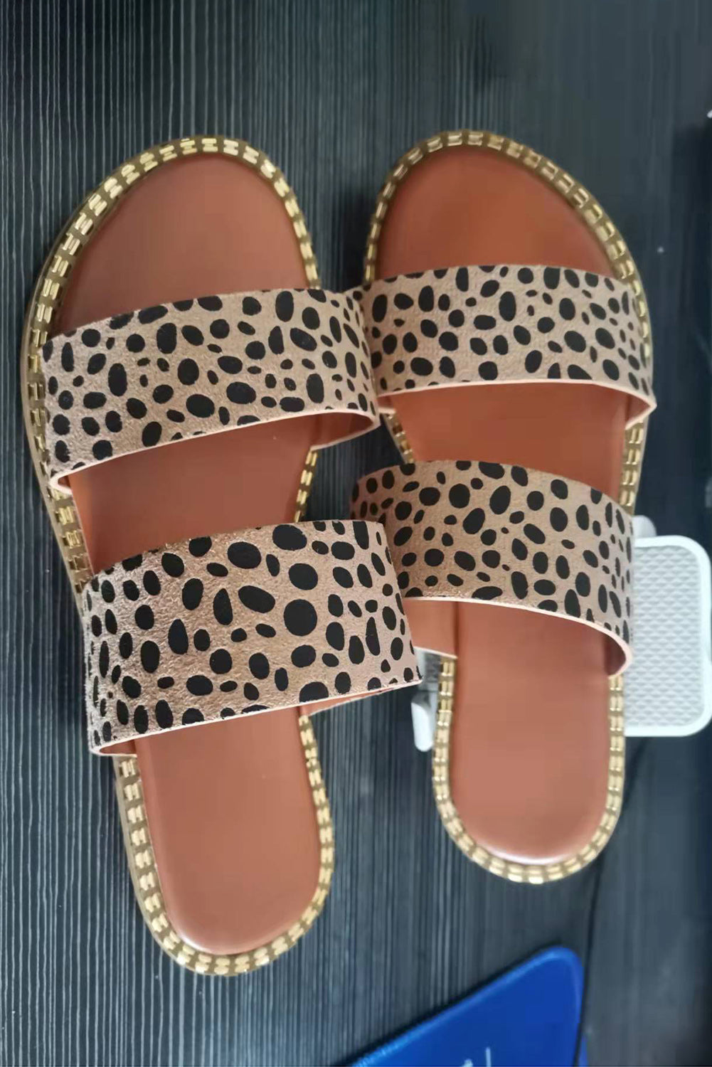 Leopard Strap Casual Flat Sandels - Cowaa