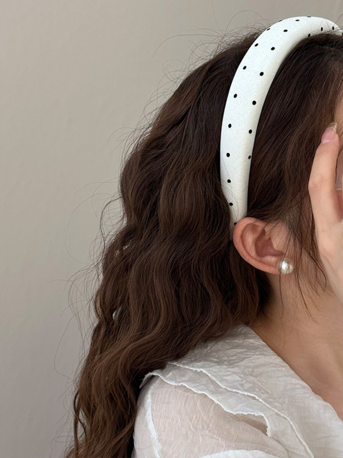 Polka Dot Polyester Wide Headband - Cowaa