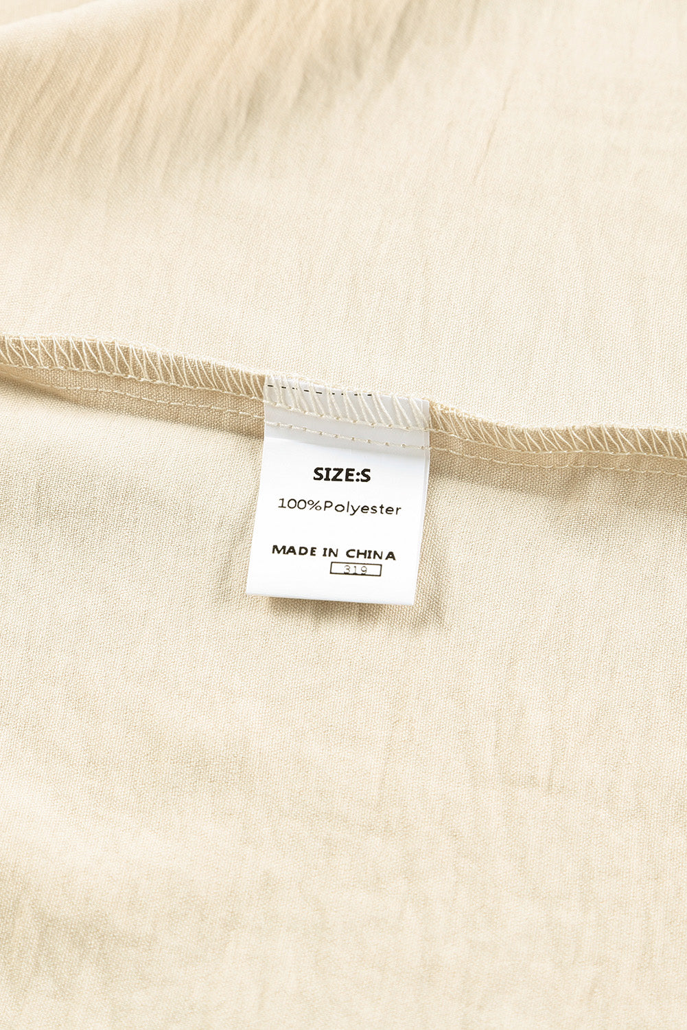 Apricot Solid Casual Smocked Cuffs Batwing Sleeve Blouse - Cowaa