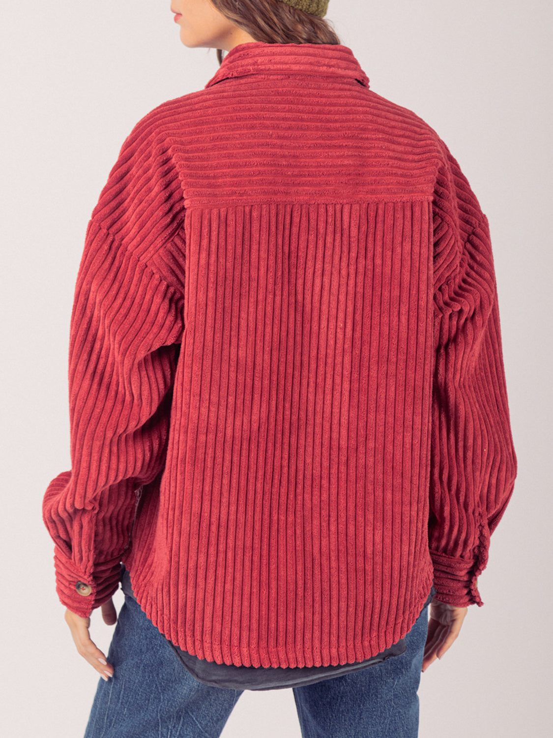Button Up Long Sleeve Corduroy Shirt