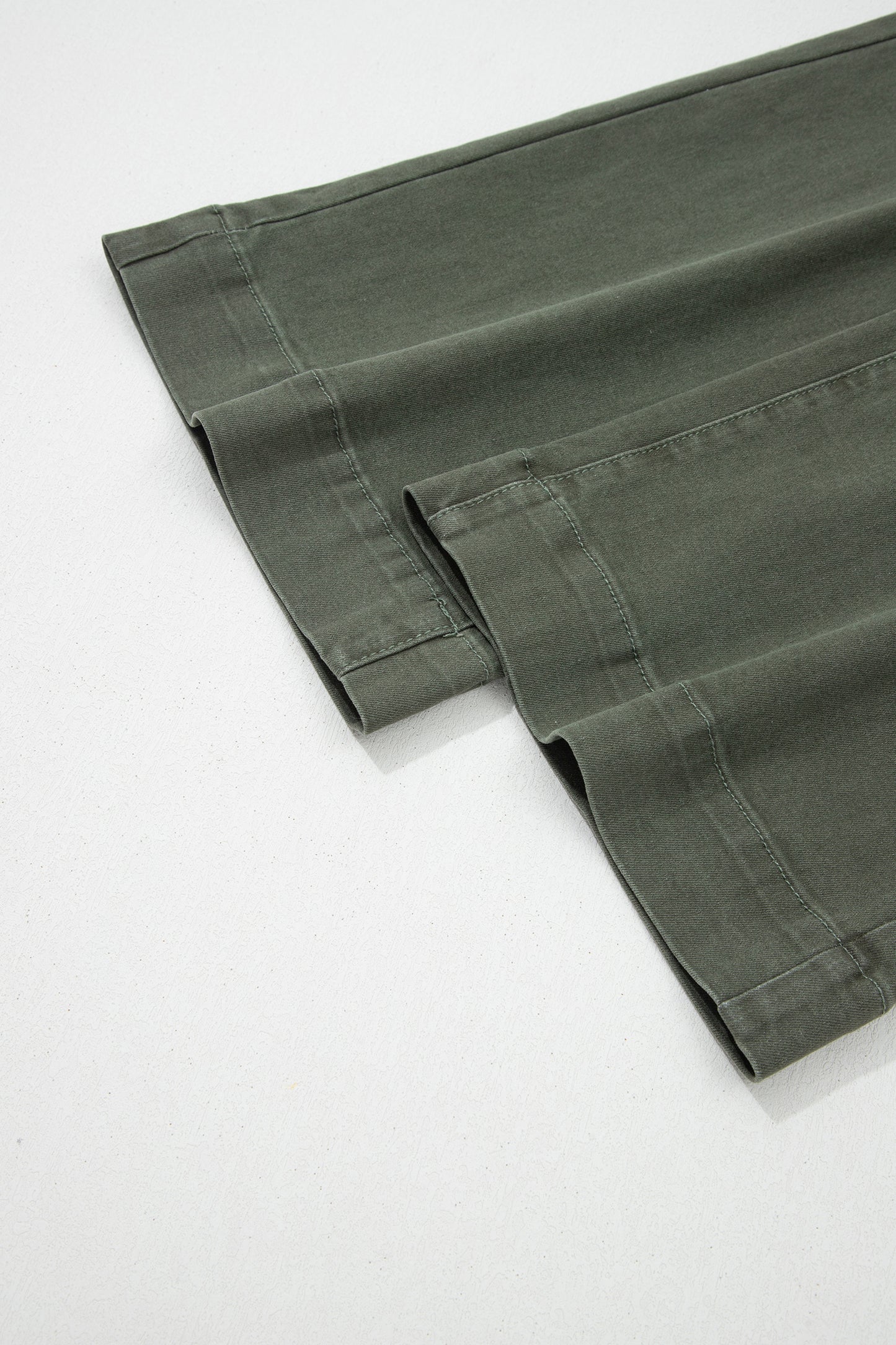 Mist Green 2-Button High Waist Flared Bottom Jeans - Cowaa