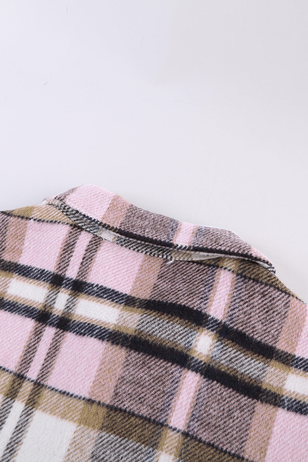 Plaid Button Front Pocket Shirt Shacket - Cowaa