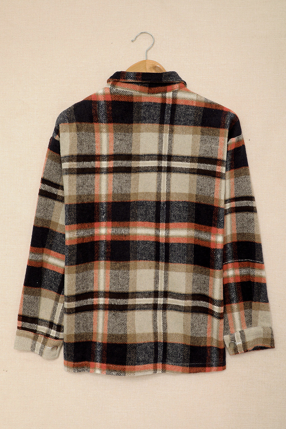 Plaid Button Front Pocket Shirt Shacket - Cowaa