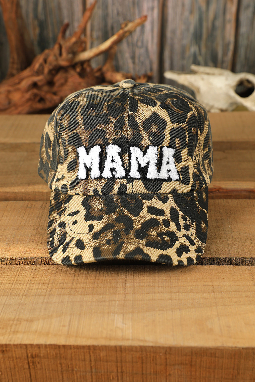 Leopard MAMA Letter Embroidered Baseball Cap - Cowaa