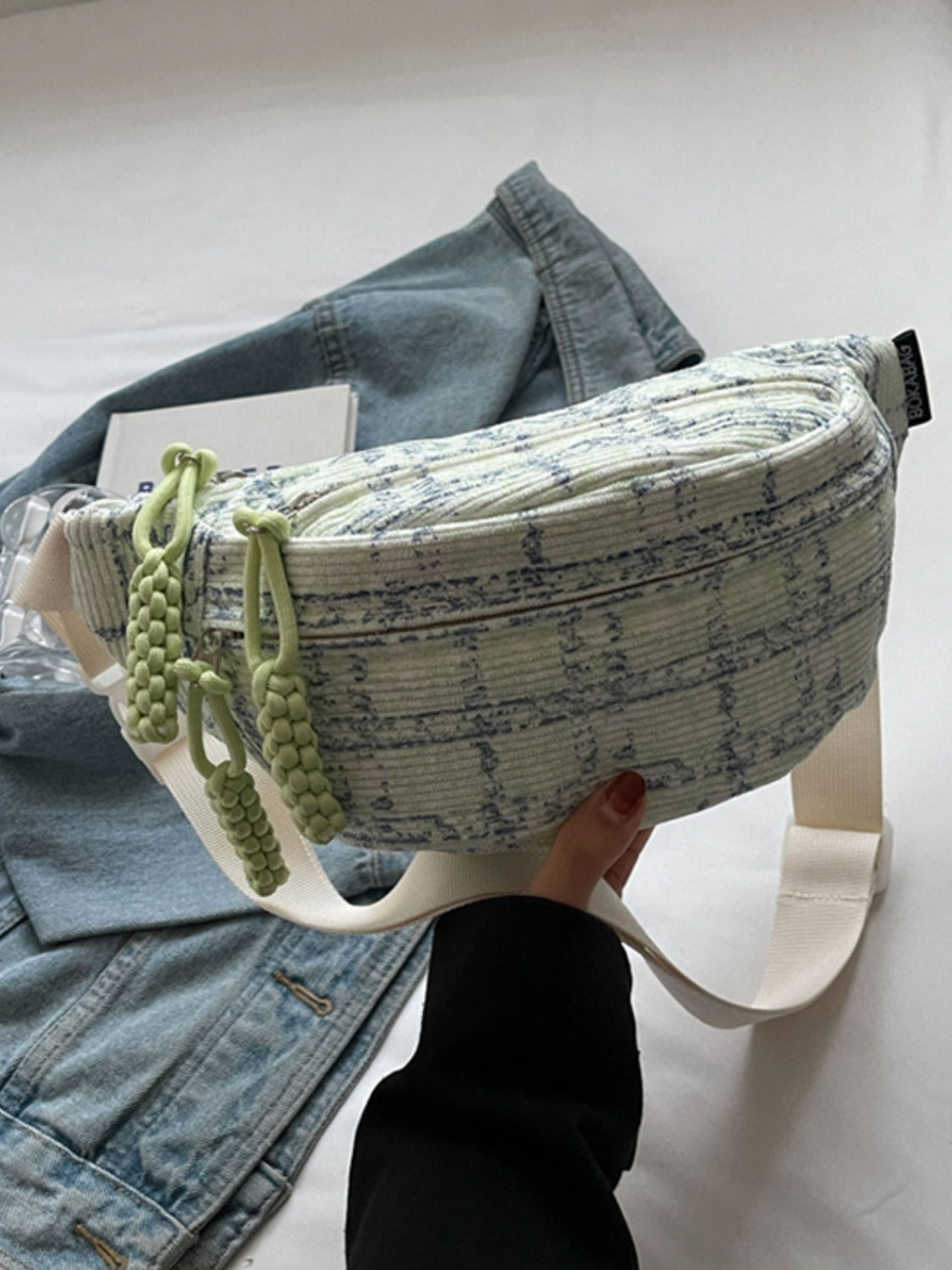 Contrast Plaid Polyester Crossbody Bag - Cowaa