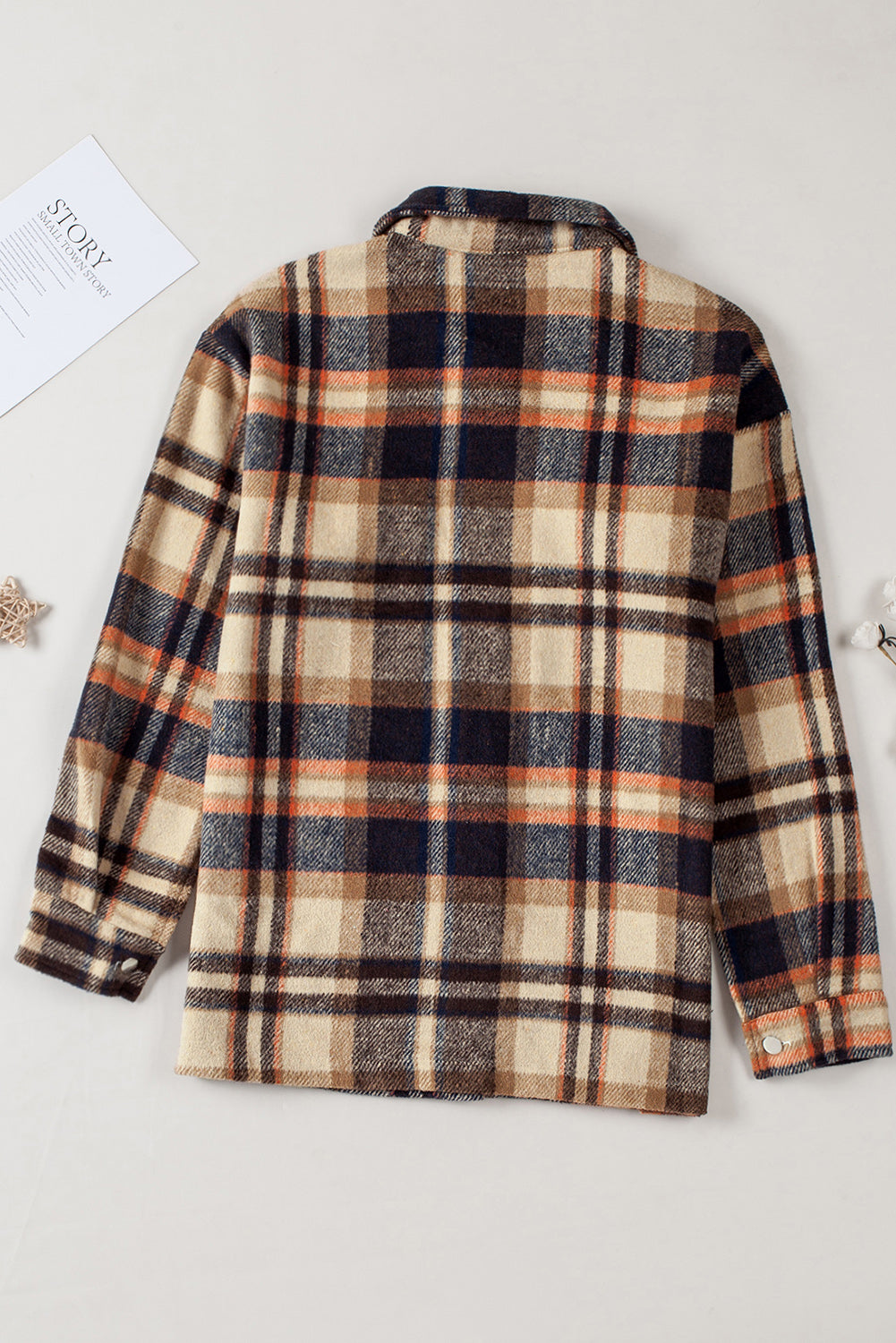 Plaid Button Front Pocket Shirt Shacket - Cowaa