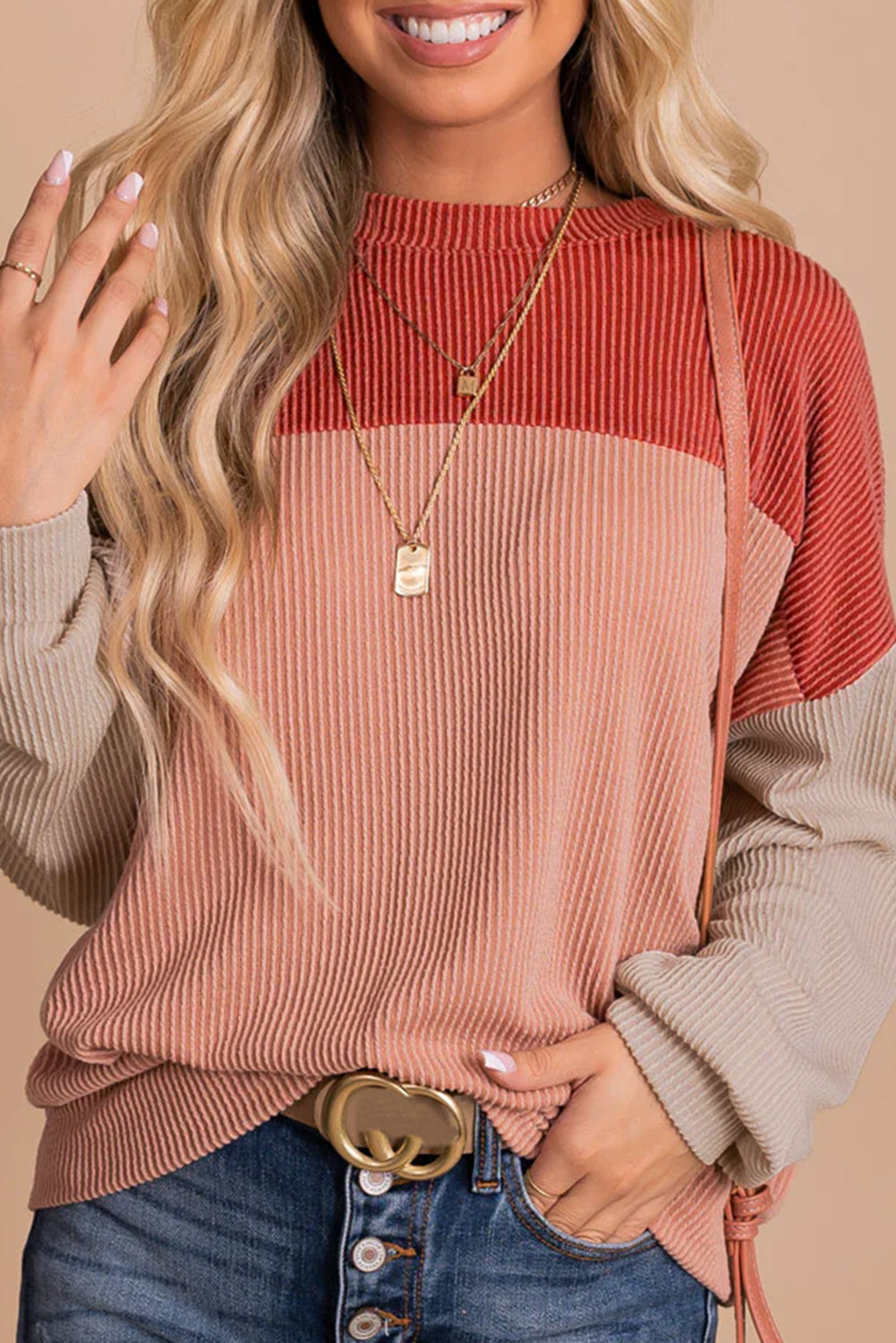 Corduroy Long Sleeve Top - Cowaa