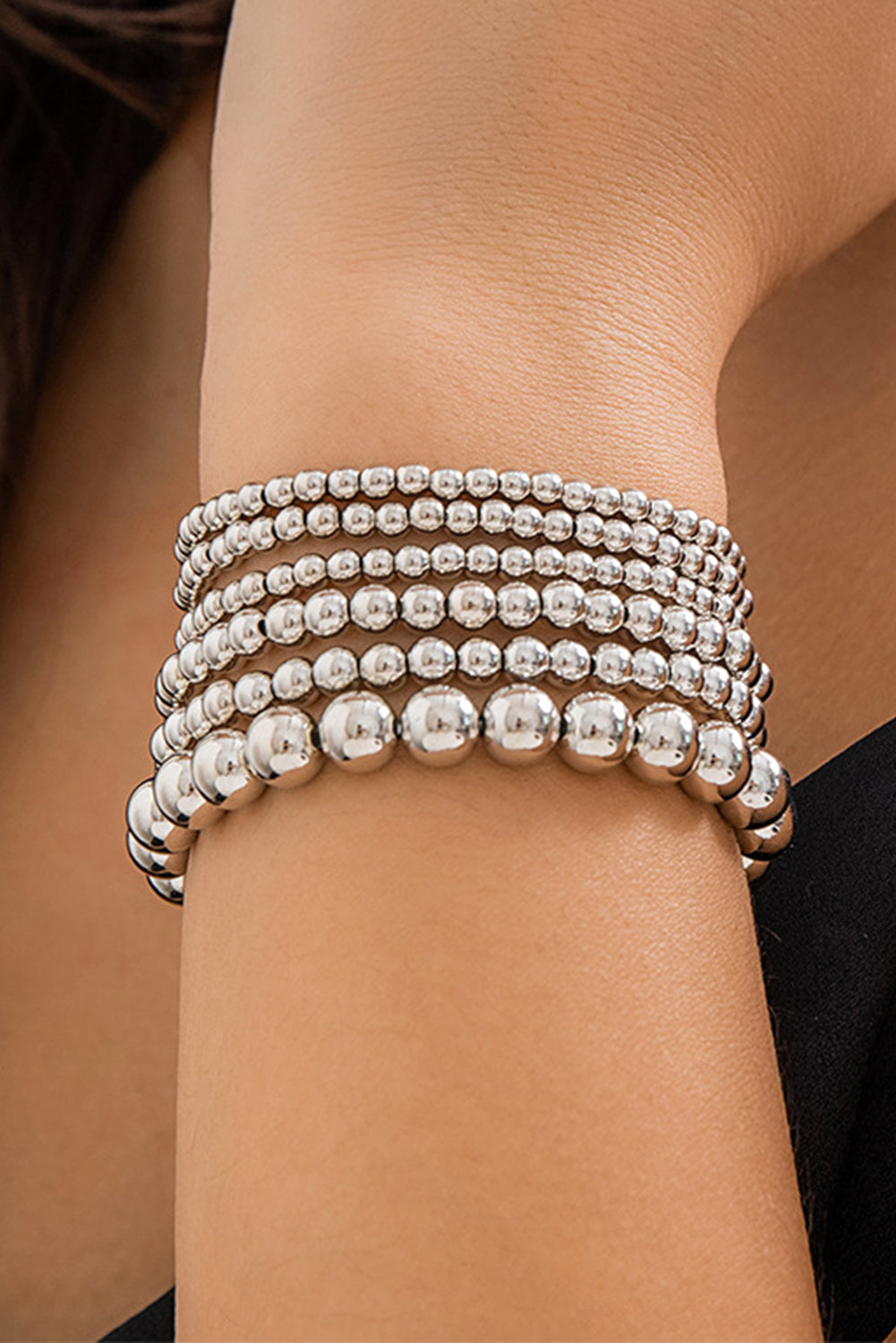 White Multi Layered Pearl Beaded Bracelet - Cowaa