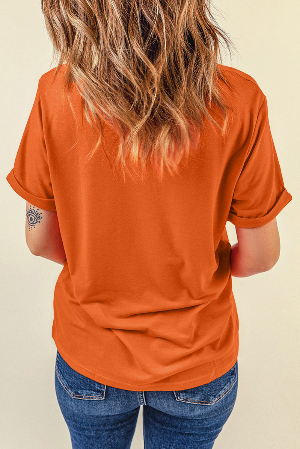 Orange BOO Leopard Letter Ghost Heat Transfer Printing Halloween T Shirt