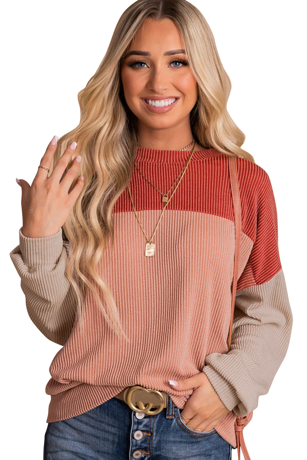 Corduroy Long Sleeve Top - Cowaa