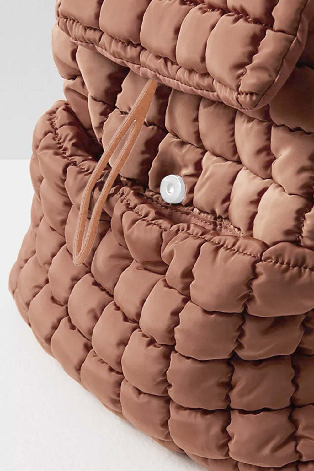 Solid Flapped Quilted Puffer Backpack