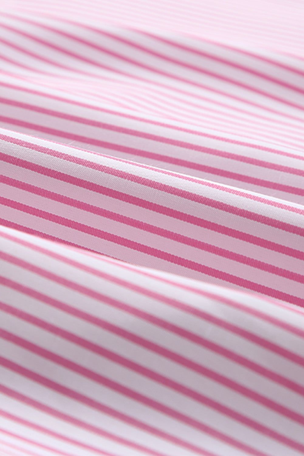 Black Striped Casual Shirred Cuffs Shirt - Cowaa