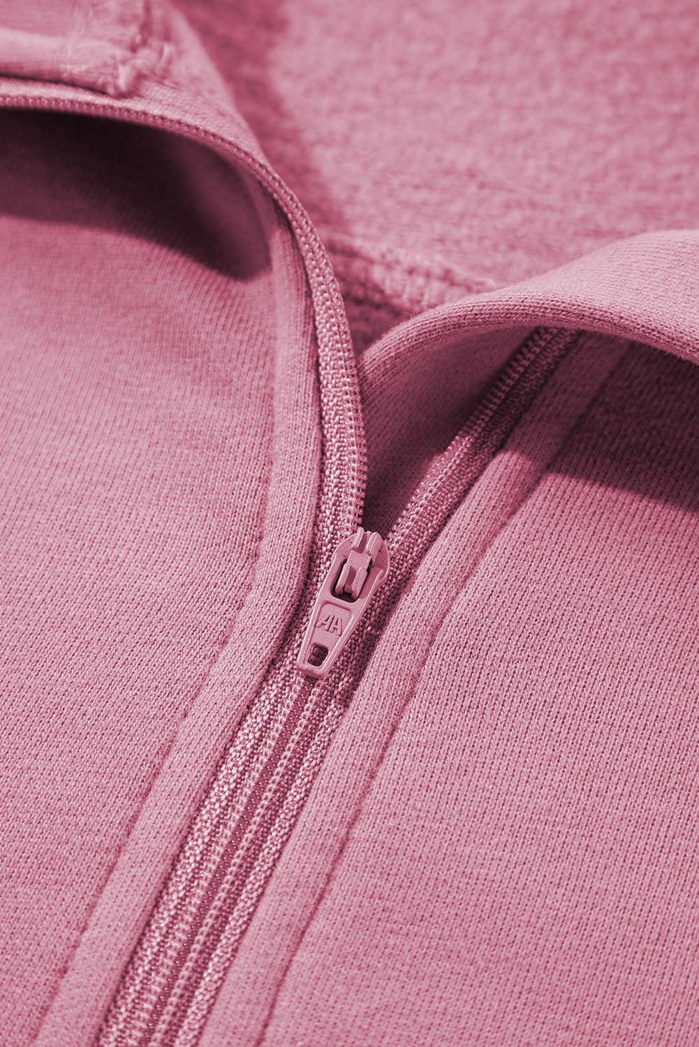 Brown Zip Up Stand Collar Thumbhole Sleeve Sweatshirt - Cowaa