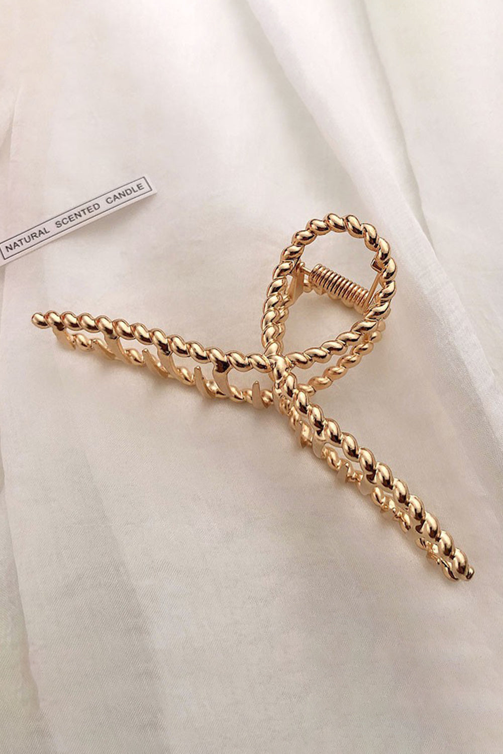 Gold Twist Large Alloy Hair Clip - Cowaa