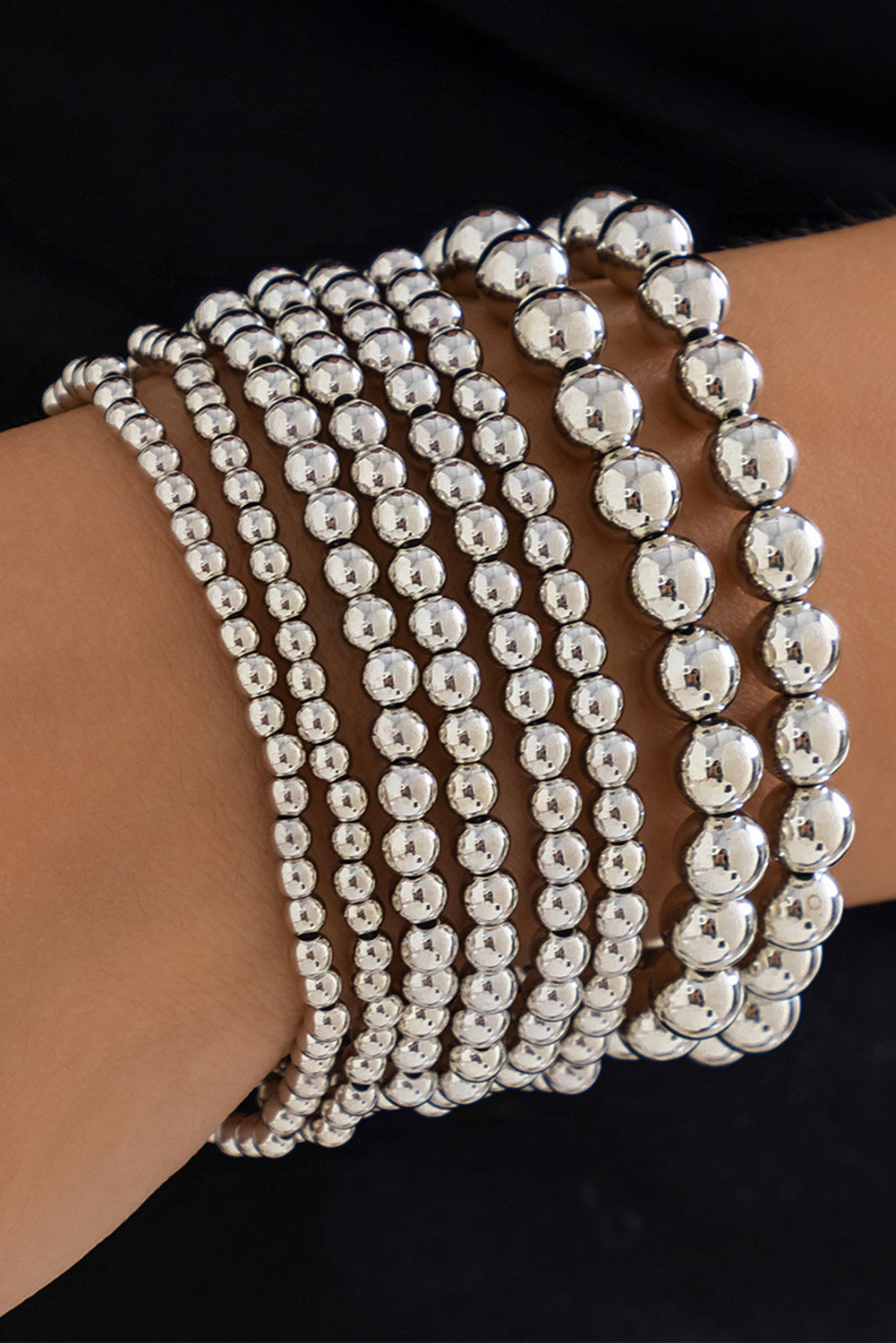 White Multi Layered Pearl Beaded Bracelet - Cowaa