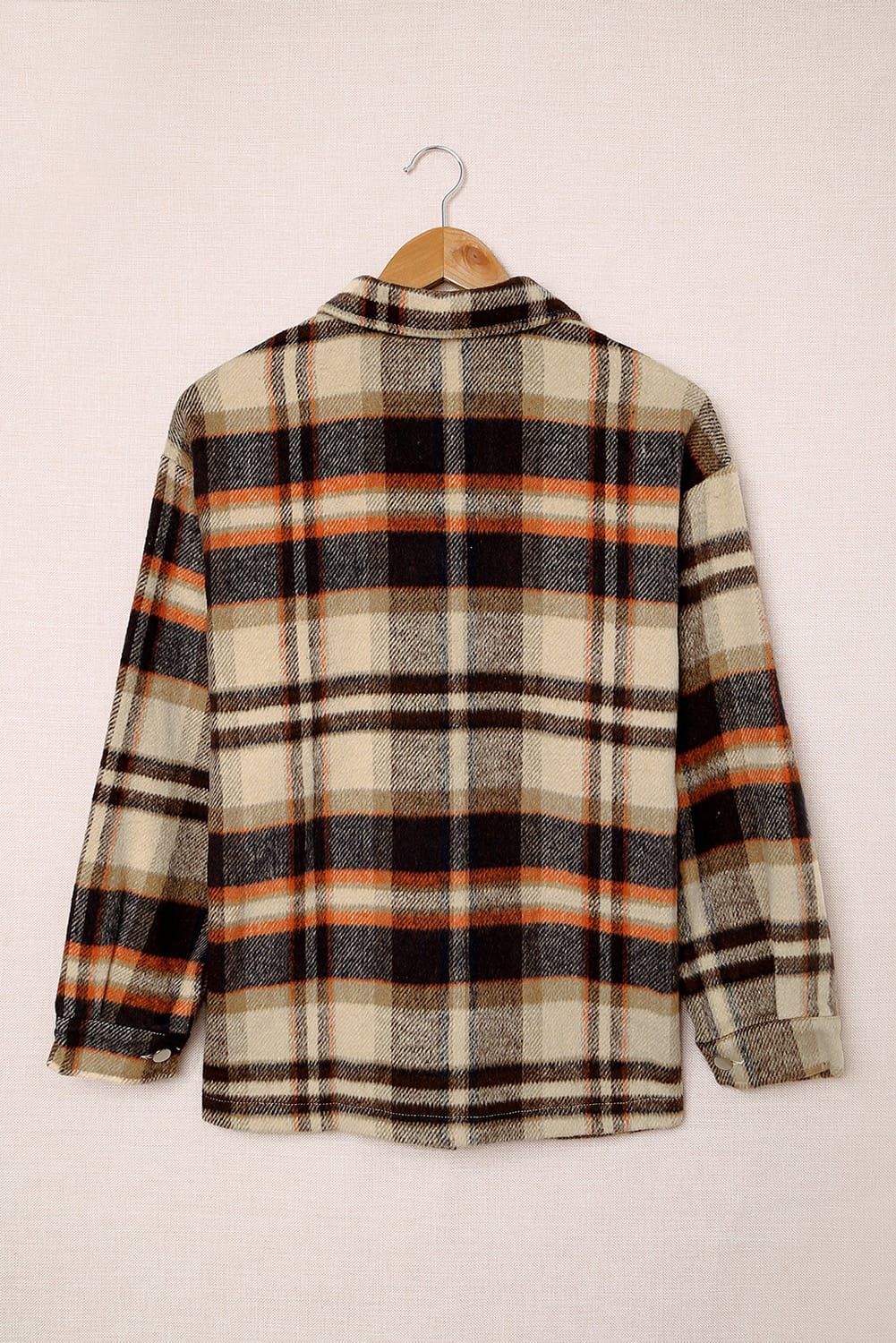 Plaid Button Front Pocket Shirt Shacket - Cowaa