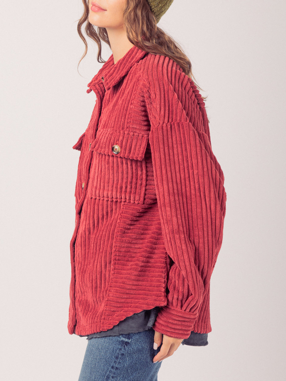 Button Up Long Sleeve Corduroy Shirt