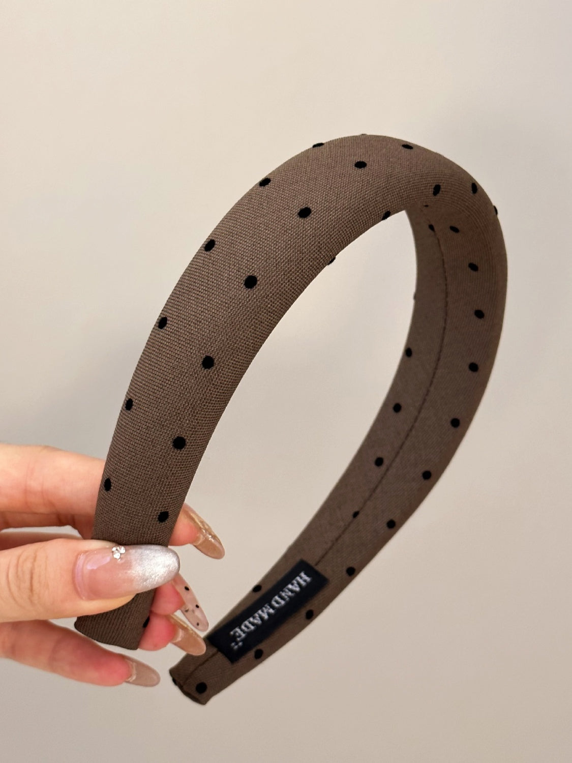 Polka Dot Polyester Wide Headband - Cowaa