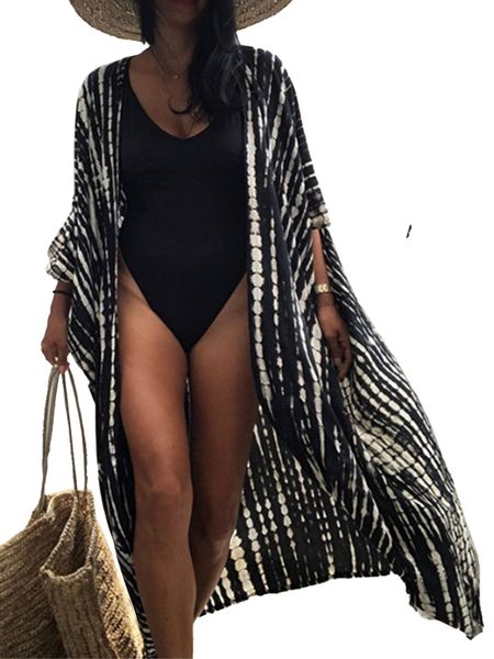Tie-dye Print Beach Cover Up - Cowaa