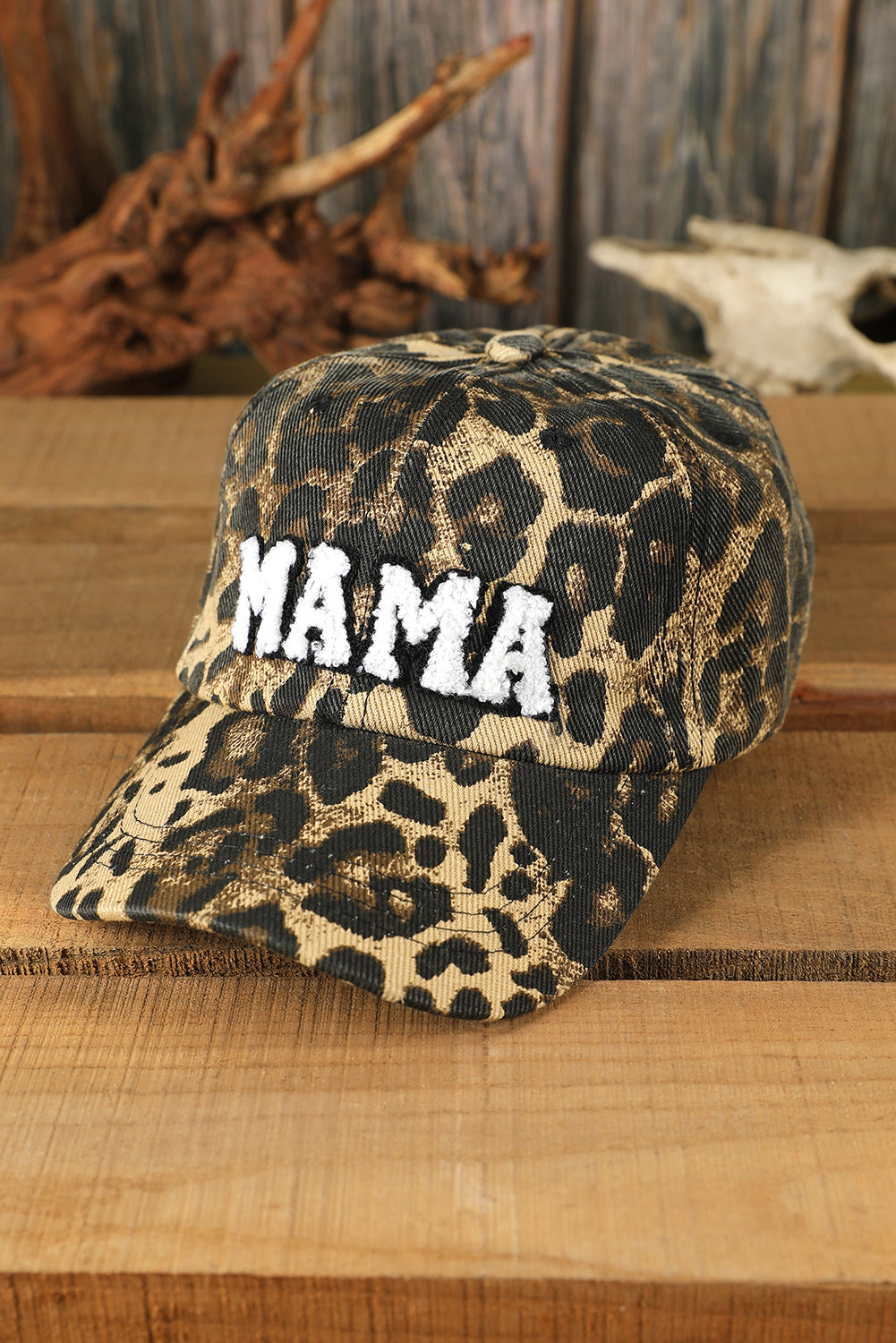 Leopard MAMA Letter Embroidered Baseball Cap - Cowaa