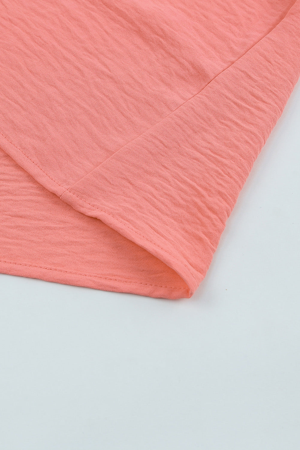 Apricot Solid Casual Smocked Cuffs Batwing Sleeve Blouse - Cowaa