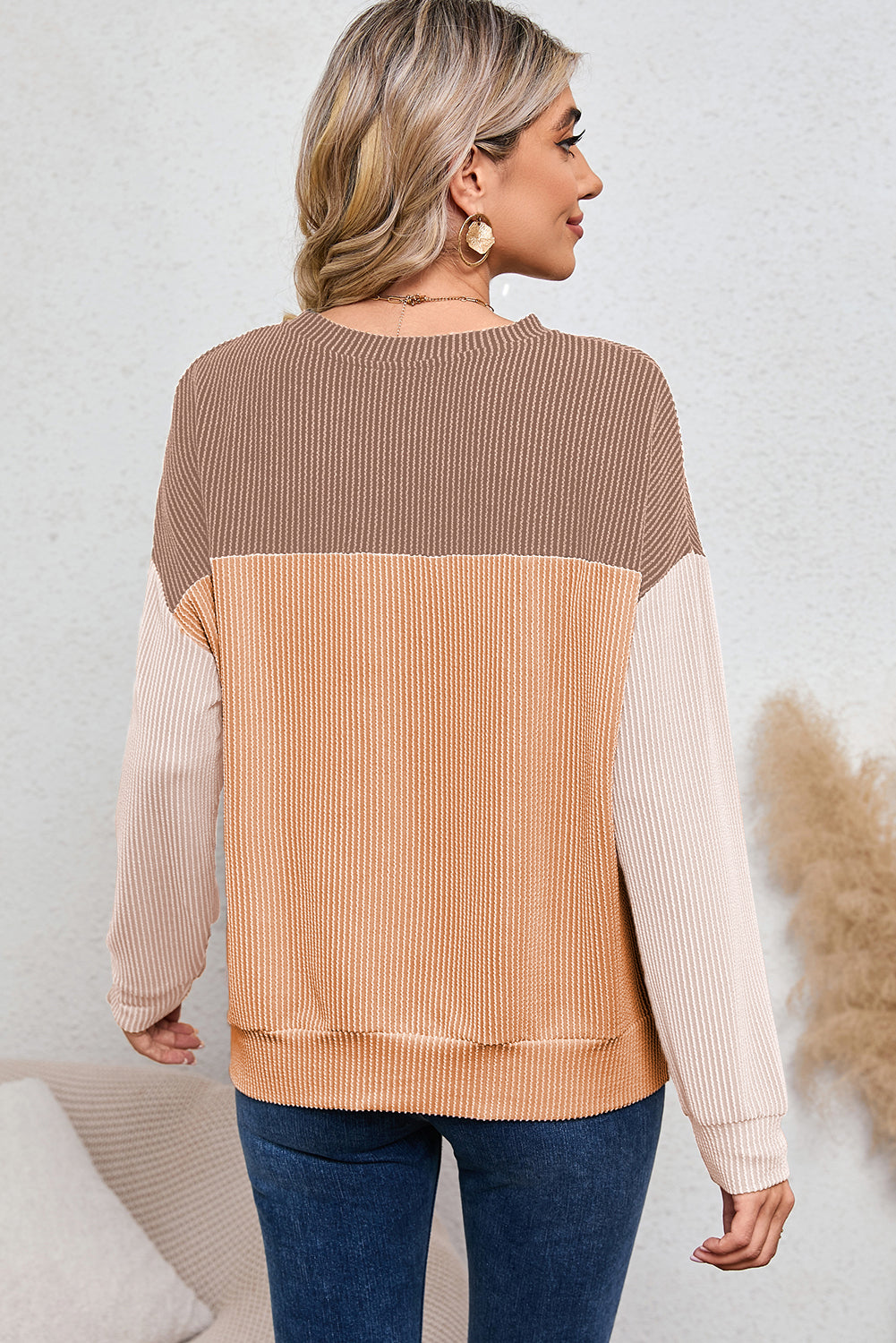 Corduroy Long Sleeve Top - Cowaa