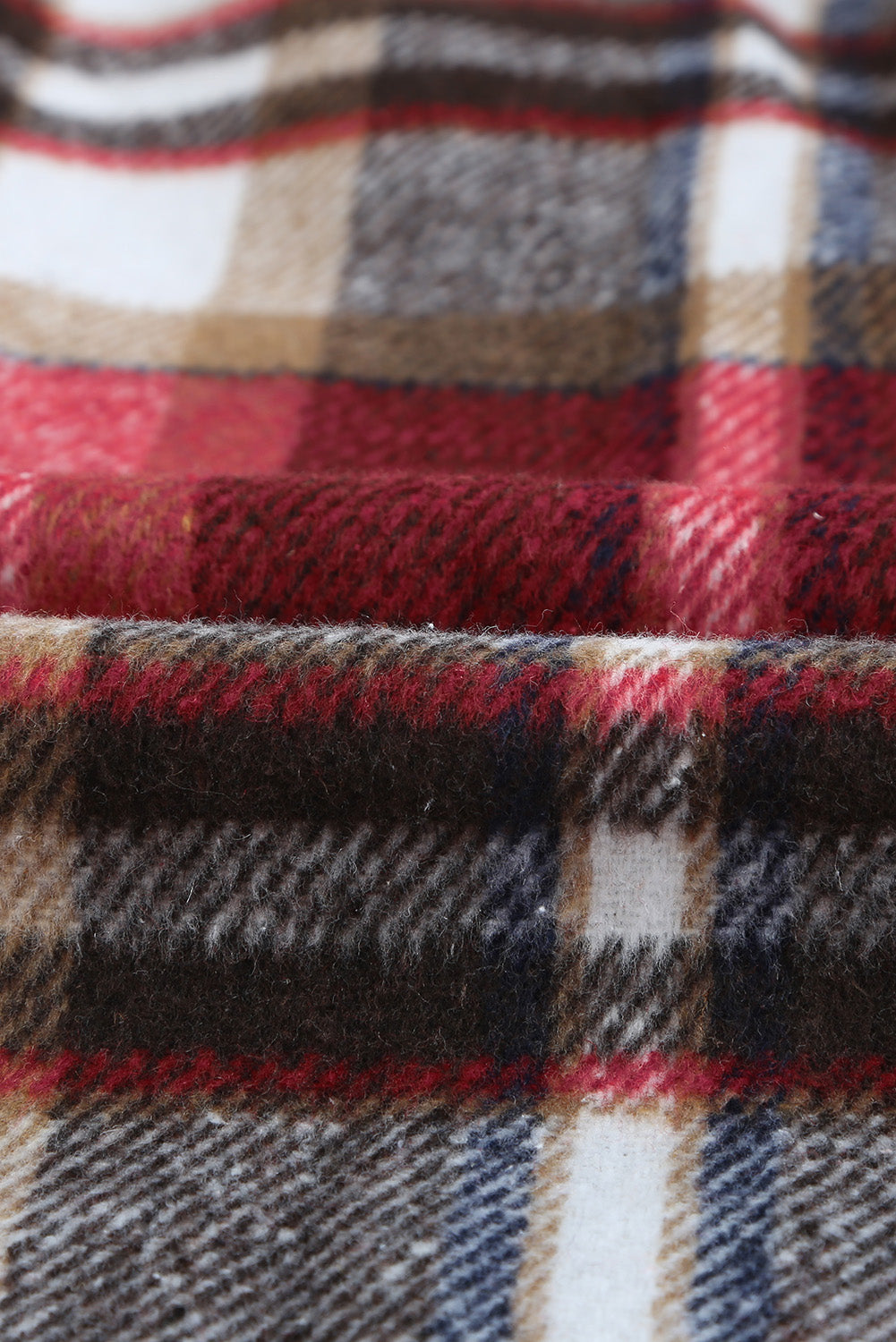 Plaid Button Front Pocket Shirt Shacket - Cowaa