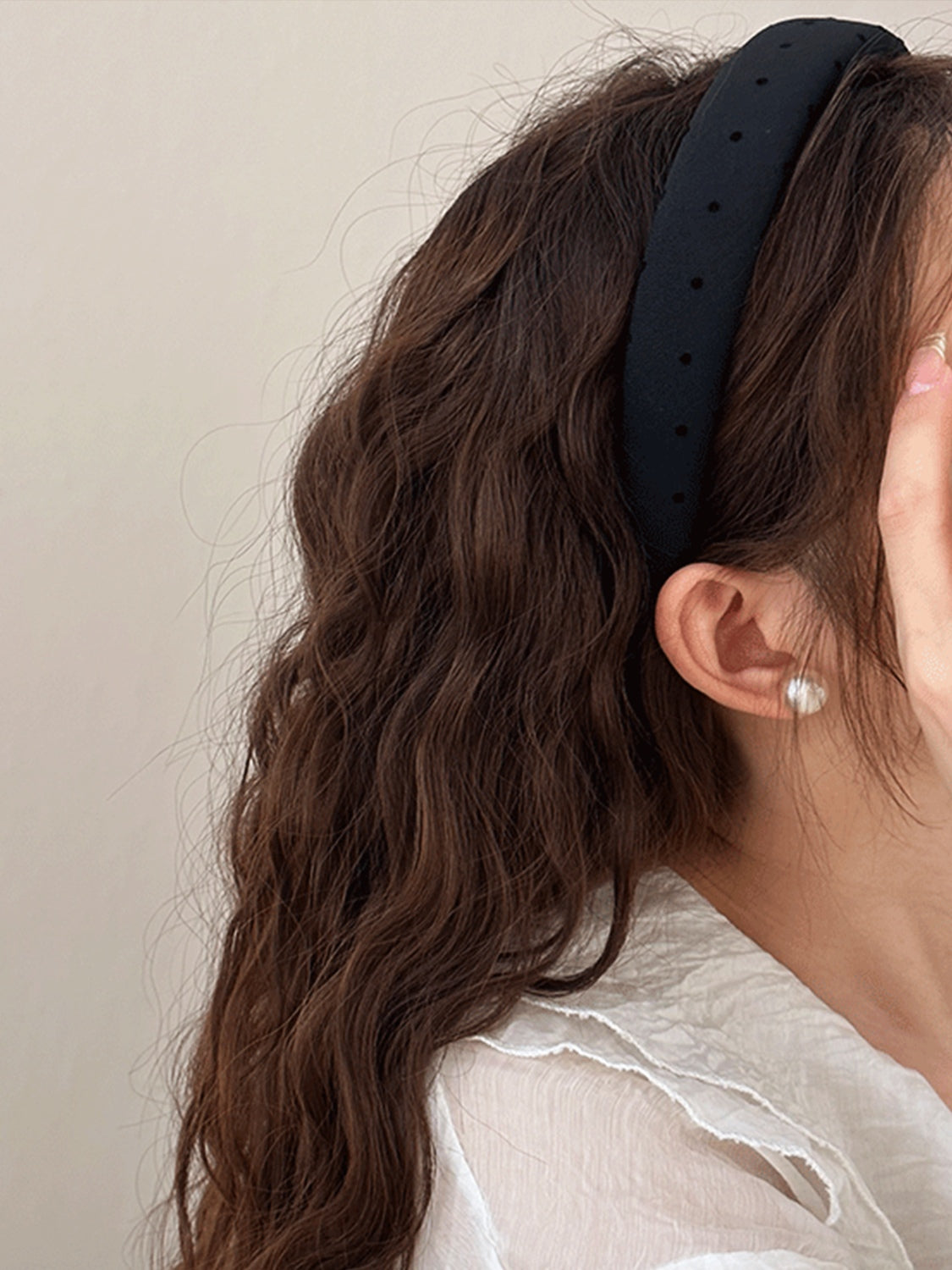 Polka Dot Polyester Wide Headband - Cowaa