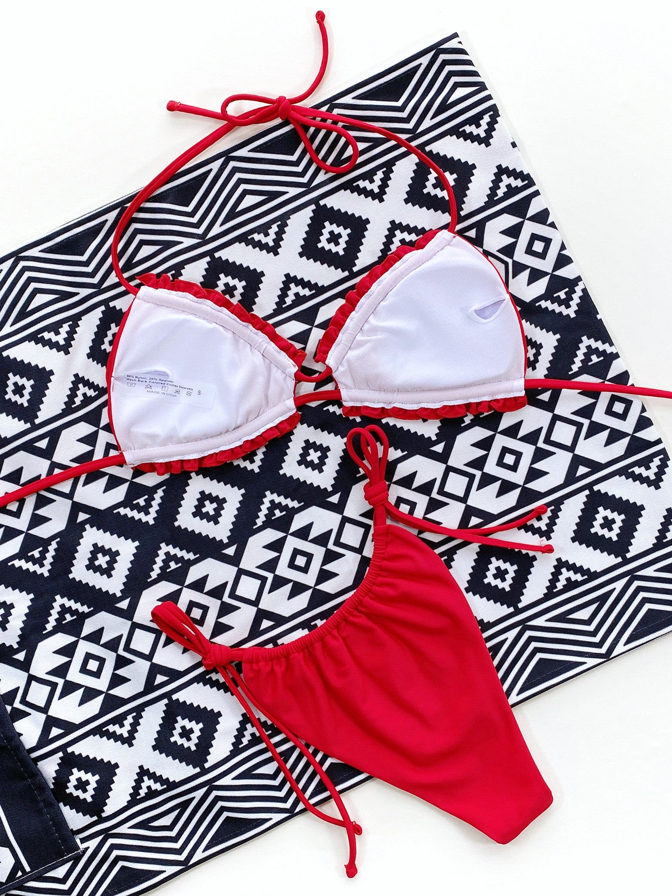 Frill Trill Halter Neck Bikini Set - Cowaa